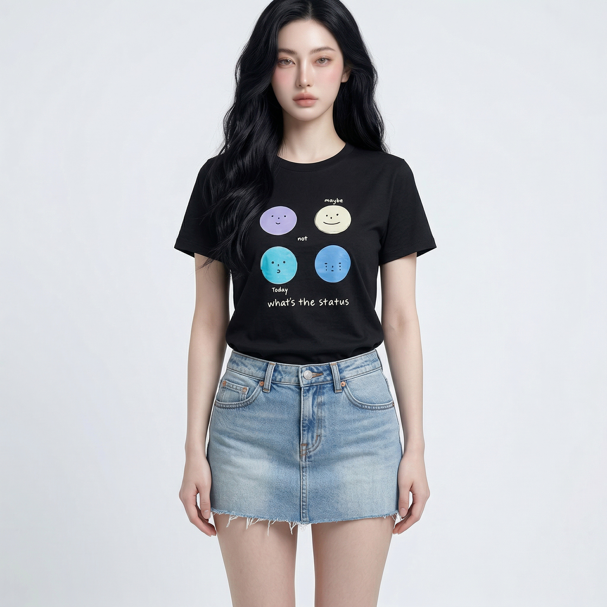 Áo thun nữ LOREN Regular status A21100