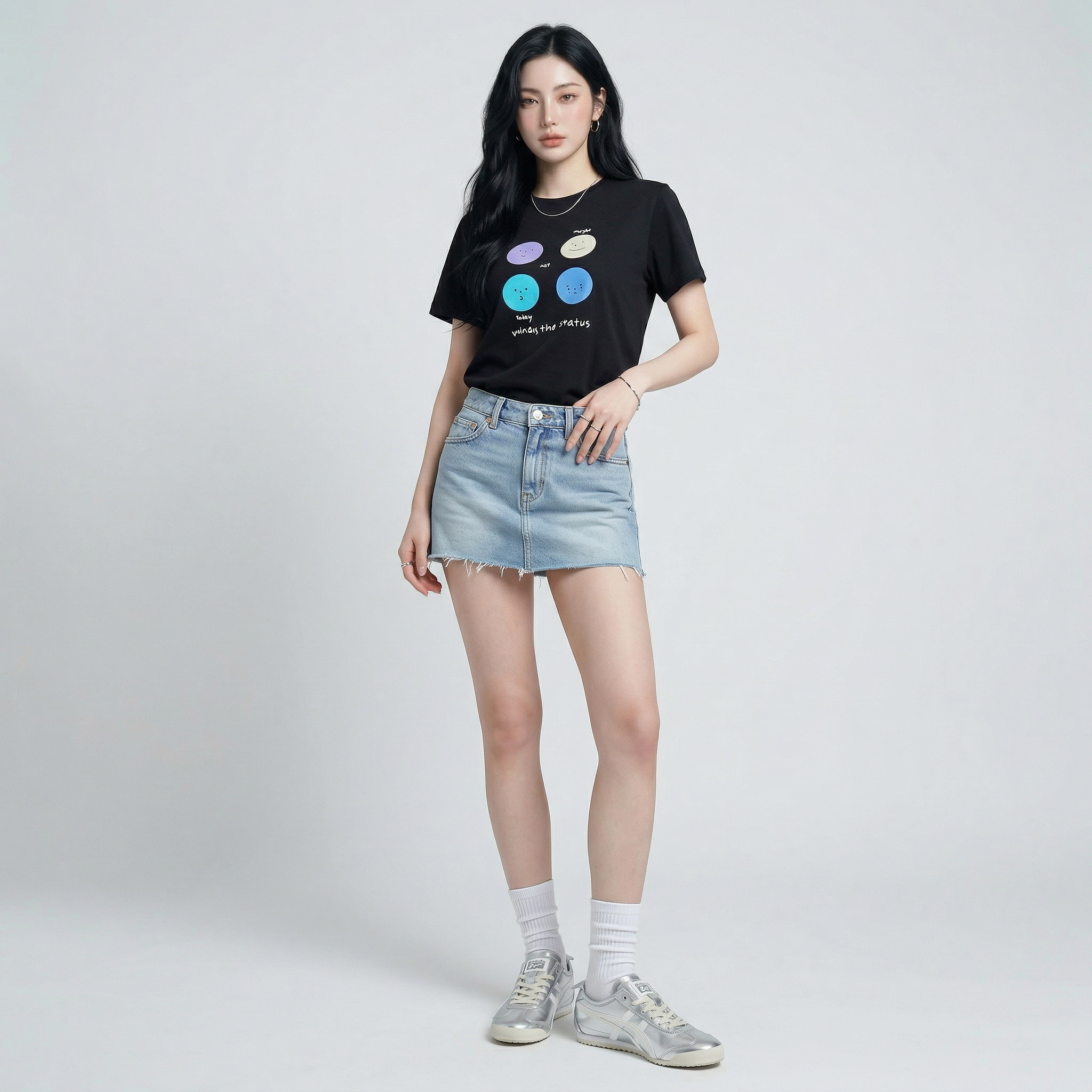 Áo thun nữ LOREN Regular status A21100