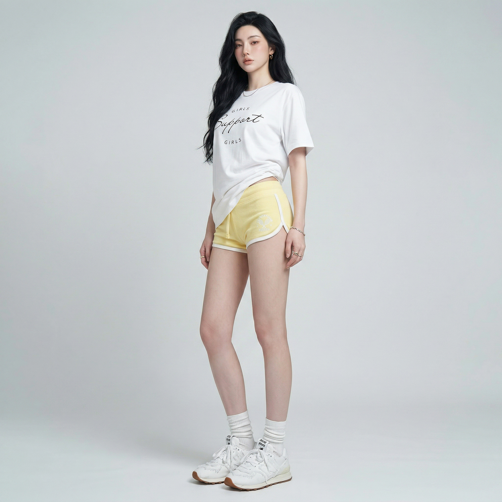 Áo thun nữ LOREN girls support trắng A2675