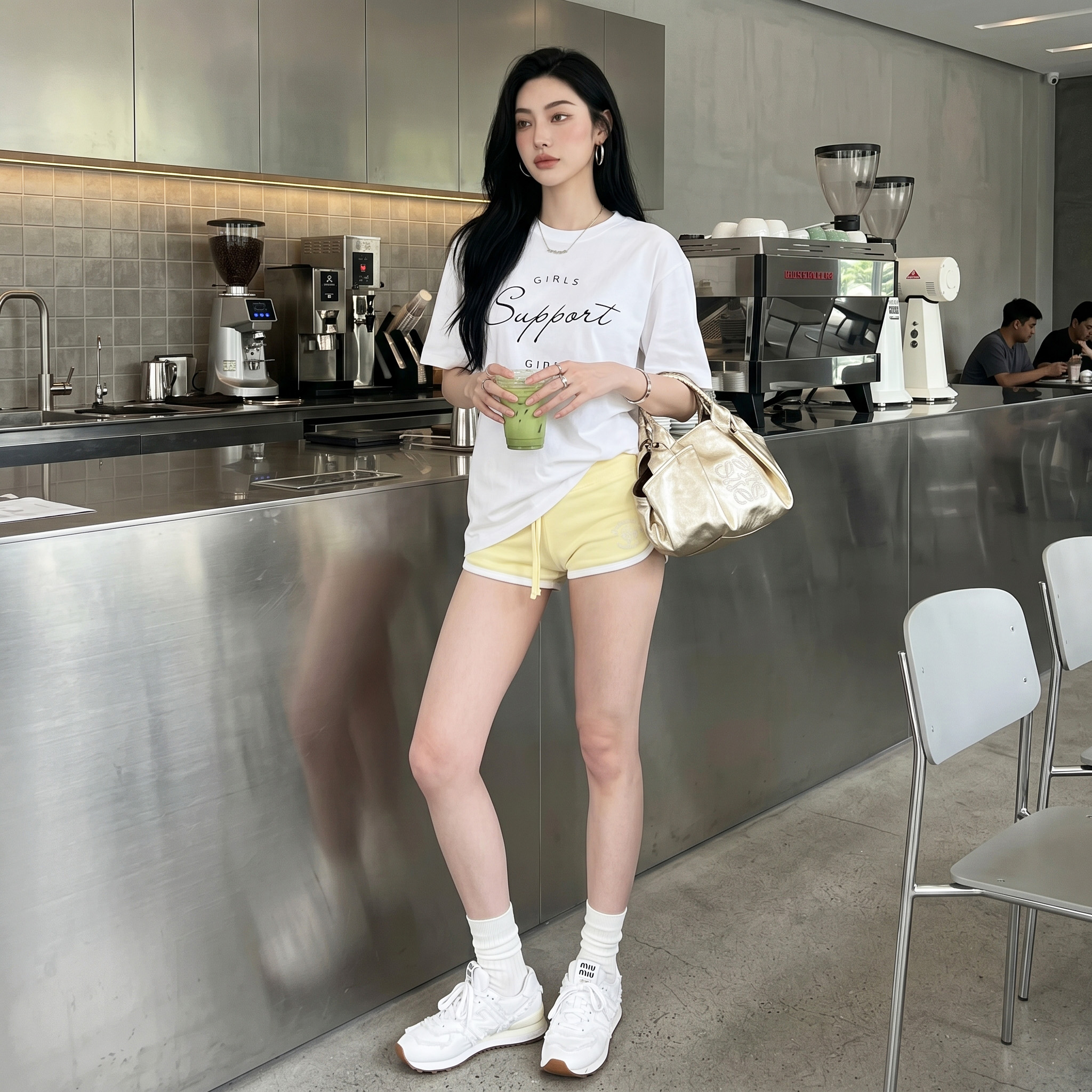 Áo thun nữ LOREN girls support trắng A2675