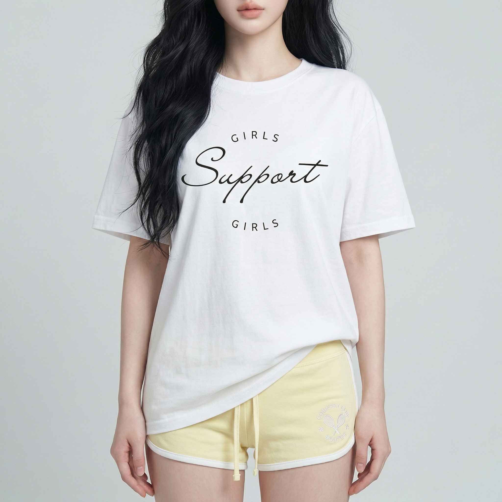 Áo thun nữ LOREN girls support trắng A2675