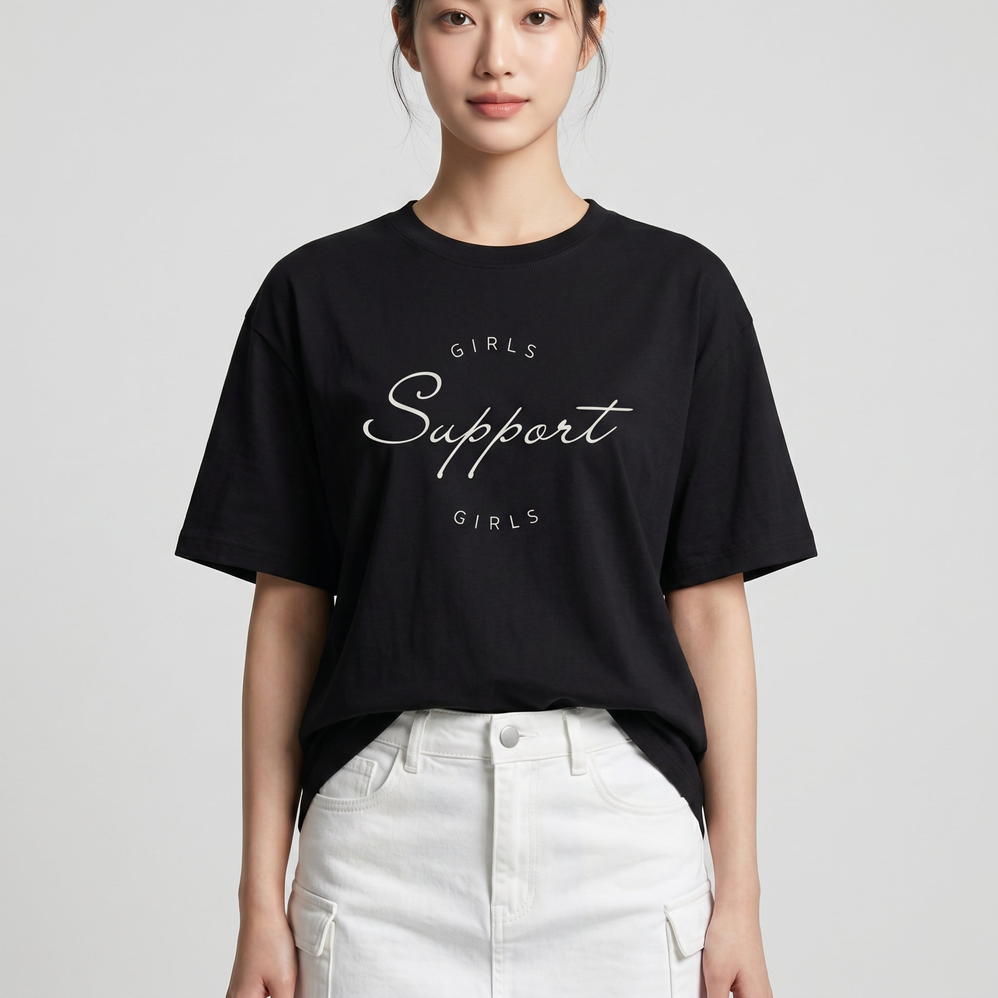 Áo thun nữ LOREN girls support đen A2676