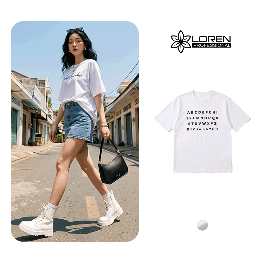 Áo thun nữ LOREN chữ Gust sunday trắng A2744