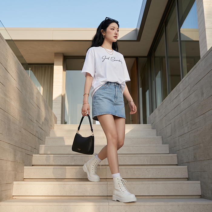 Áo thun nữ LOREN chữ Gust sunday trắng A2744