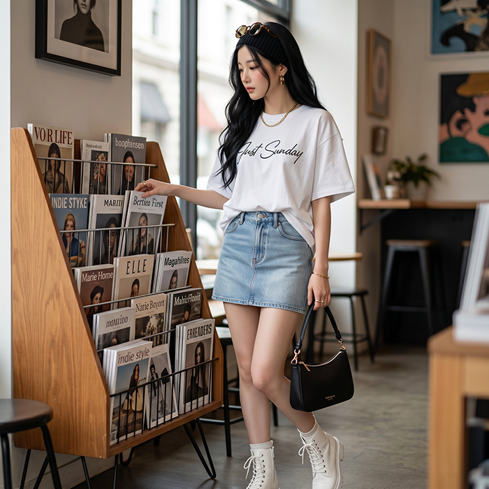 Áo thun nữ LOREN chữ Gust sunday trắng A2744