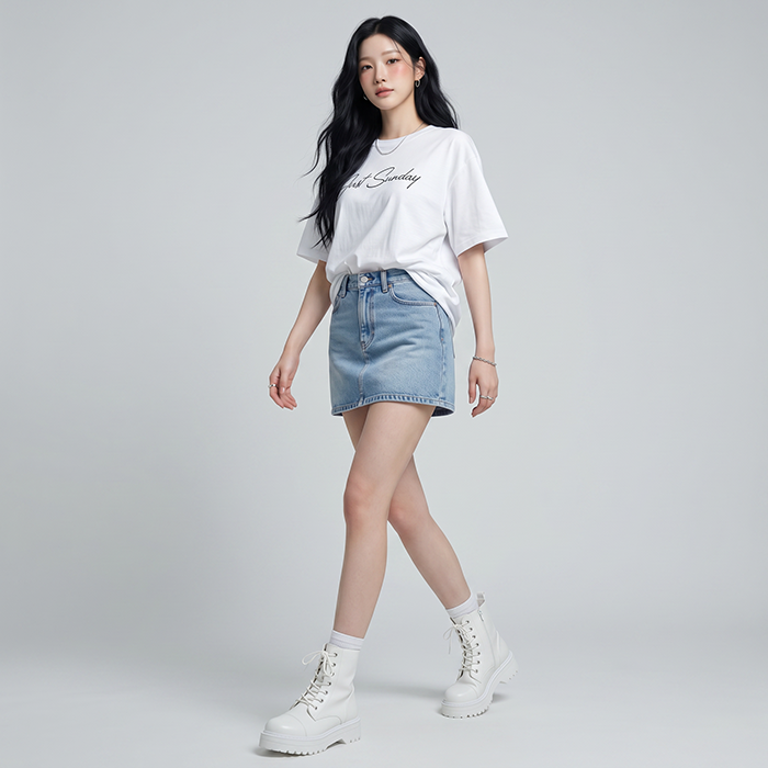 Áo thun nữ LOREN chữ Gust sunday trắng A2744