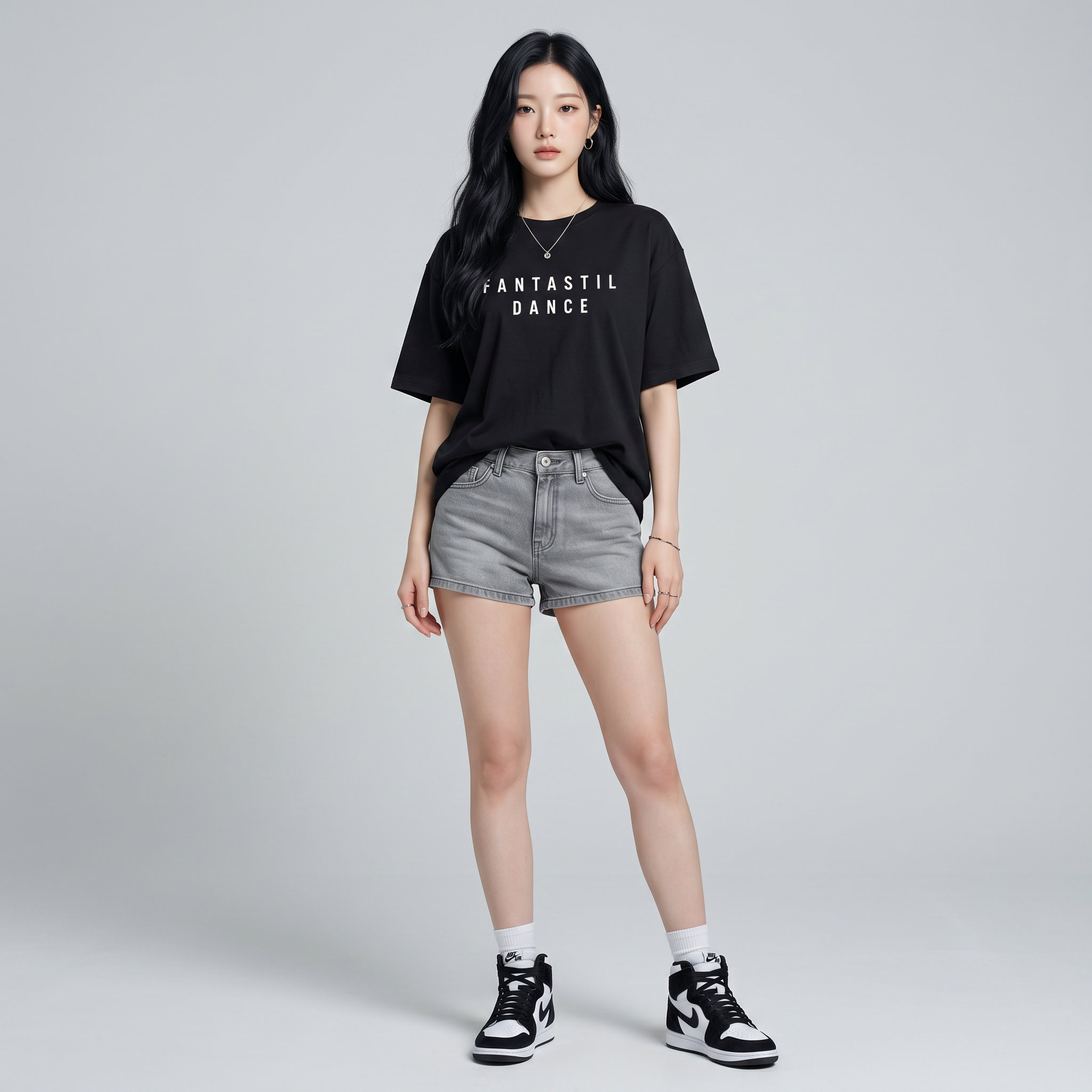 Áo thun nữ LOREN chữ in đen A2751