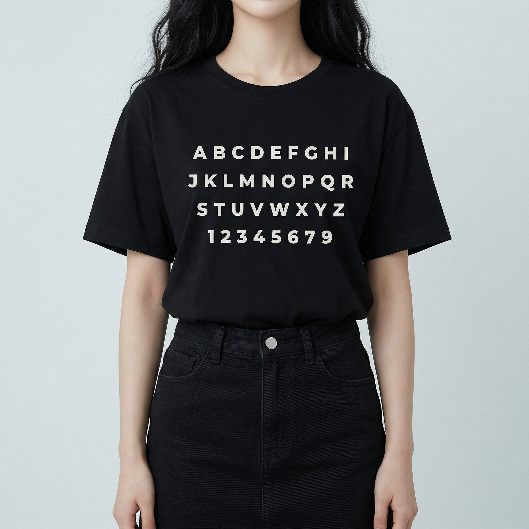 Áo thun nữ LOREN in chữ đen A2770