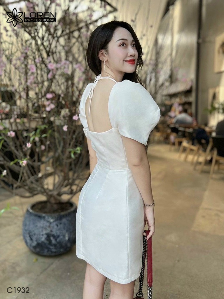 Đầm LOREN tay phồng cột dây C1932