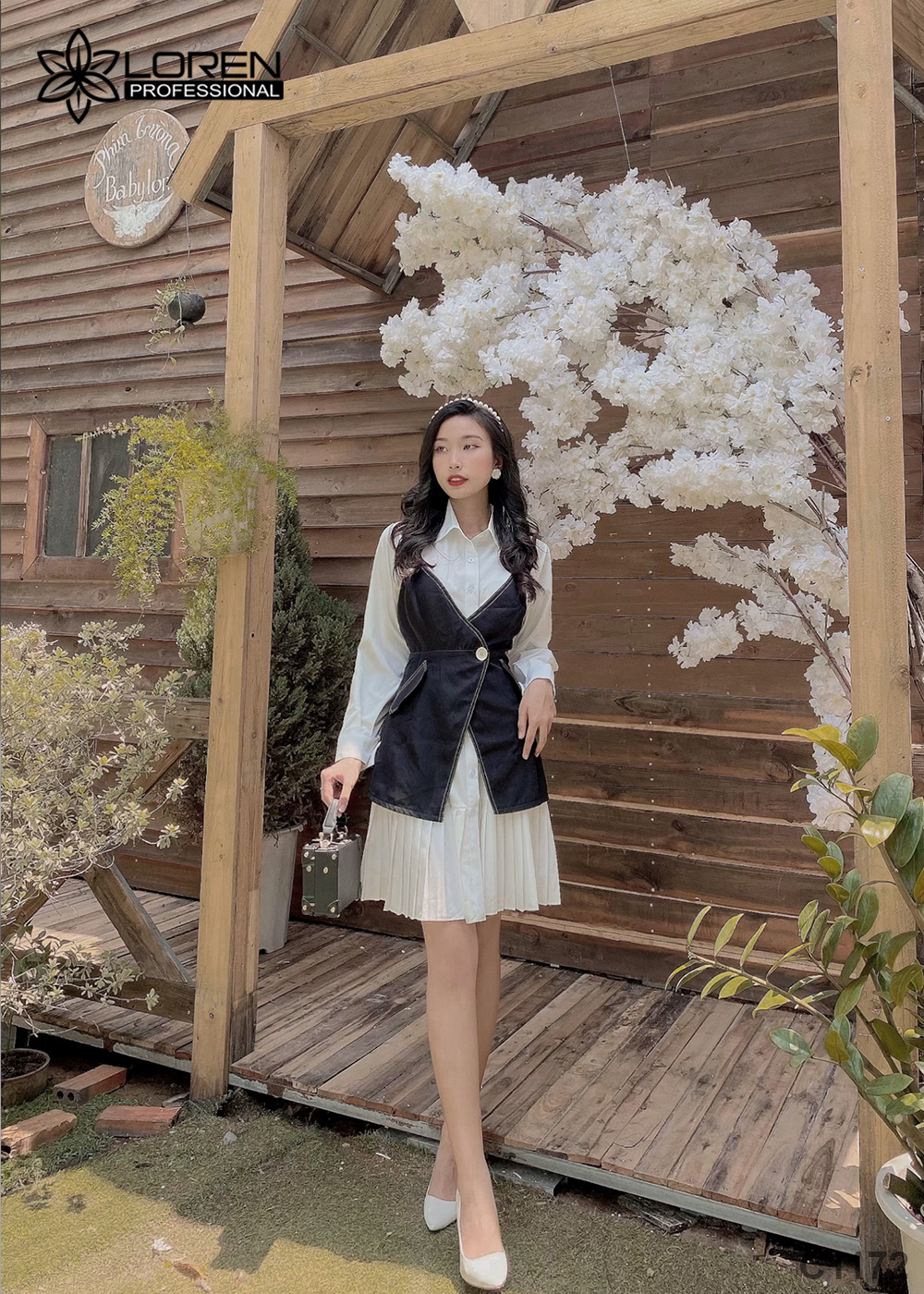 Set đầm somi ghile trắng C1172