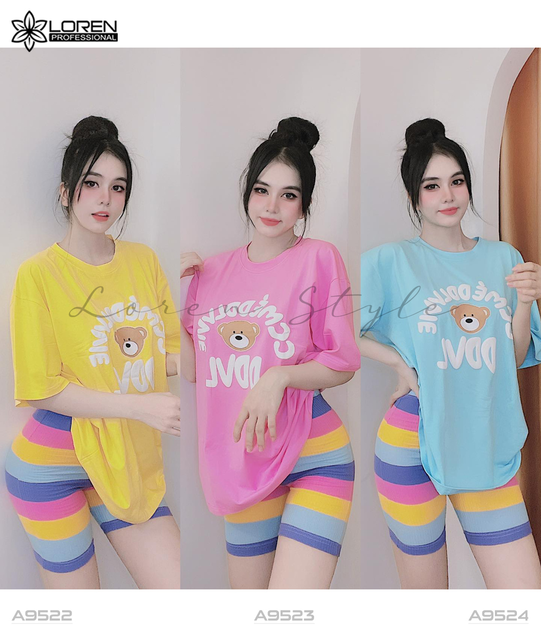 Set thun nữ lửng gấu vàng A9523