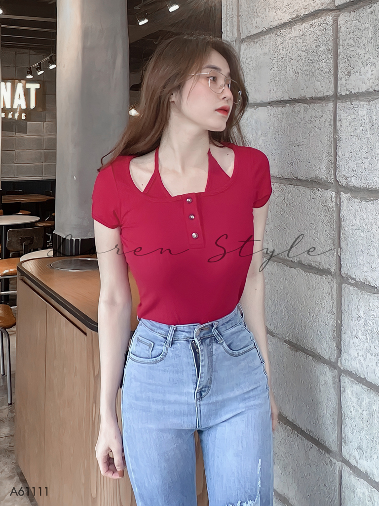 Áo kiểu nữ LOREN yếm cổ A61111