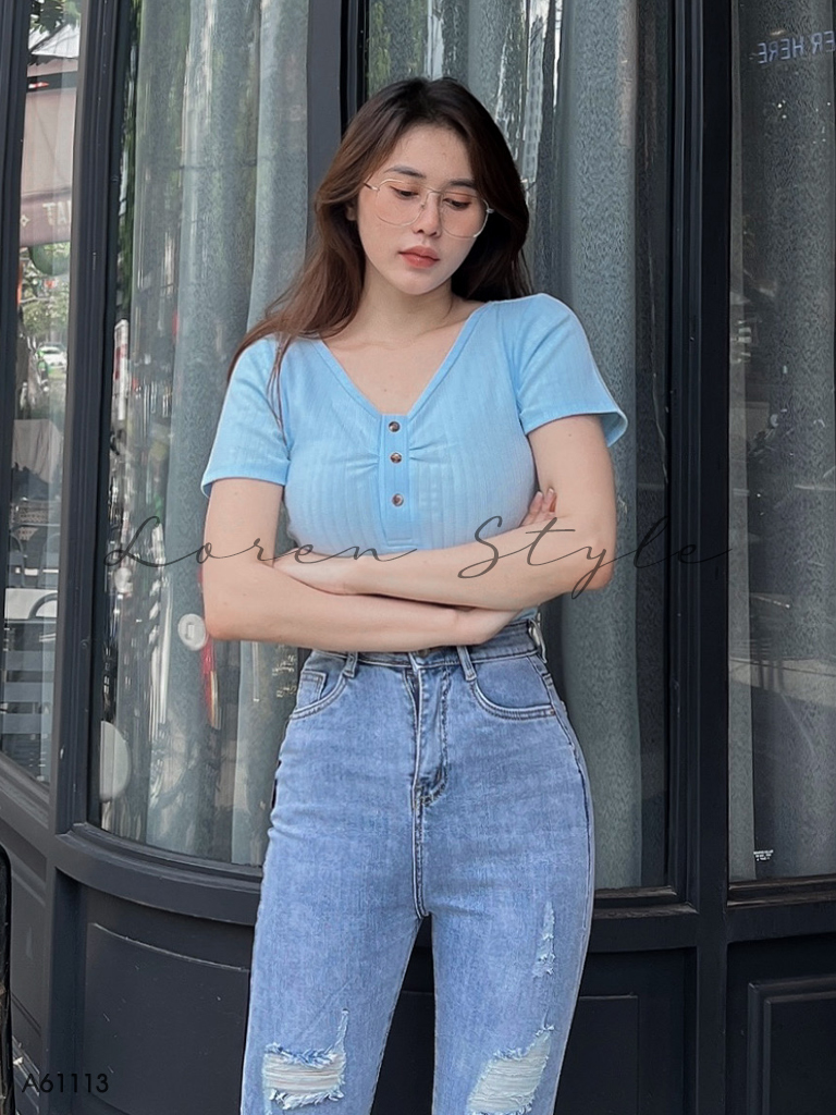 Áo kiểu nữ LOREN nhún ngực A61113