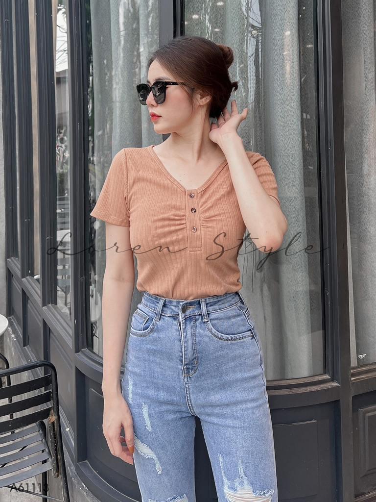 Áo kiểu nữ LOREN nhún ngực A61113
