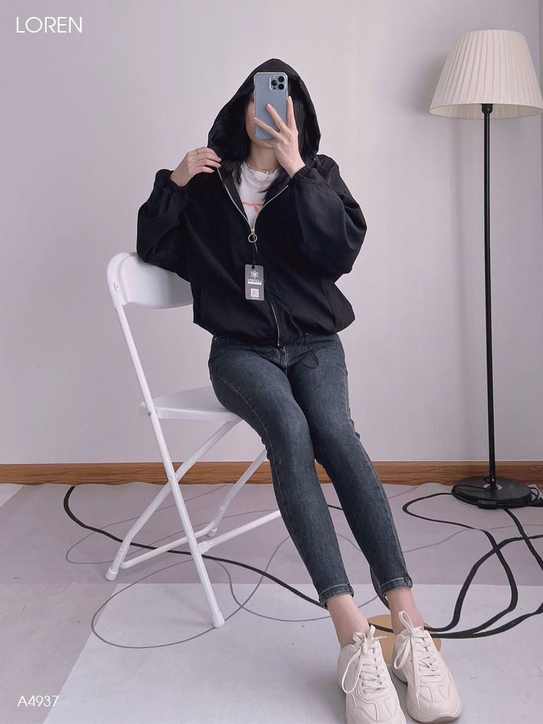 Áo khoác nữ LOREN da lộn tay phồng A4937