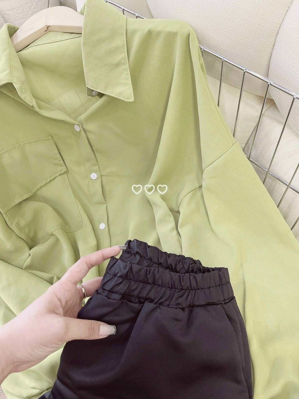 Set nữ LOREN xanh bơ A9959