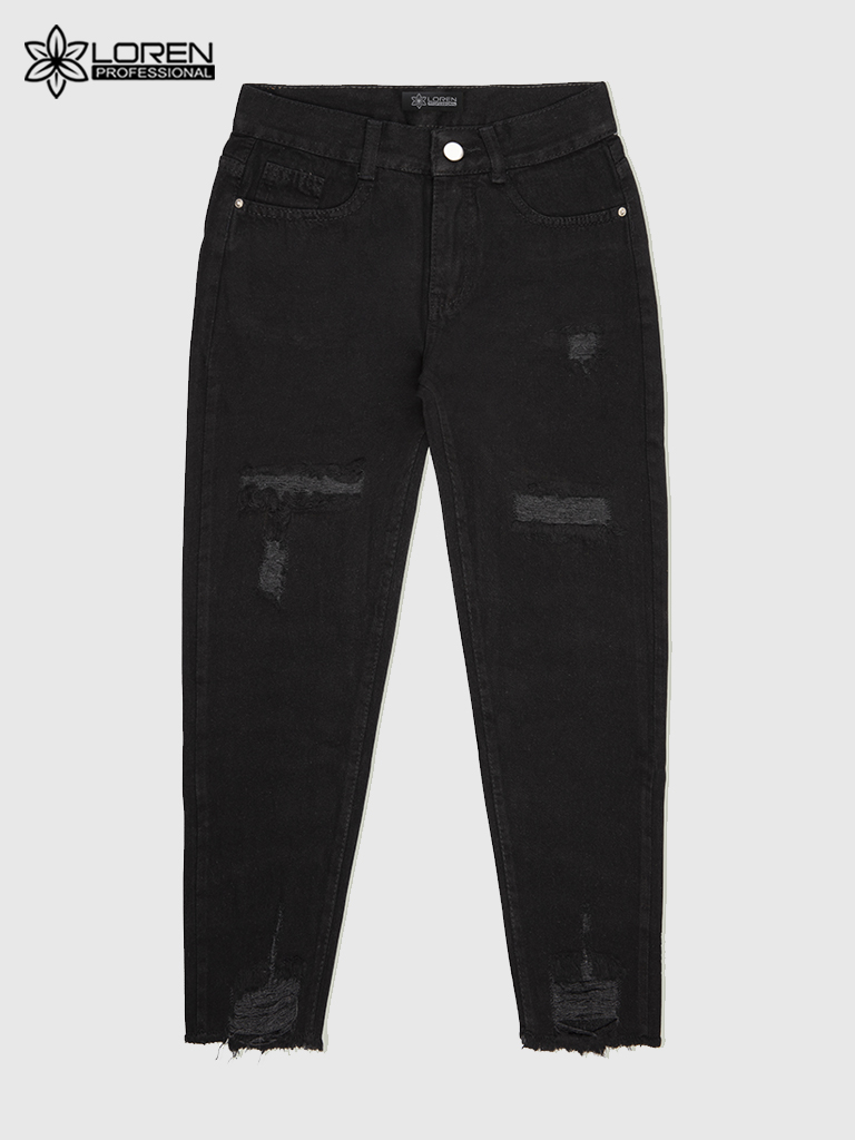 Quần jean baggy LOREN rách tua B51035