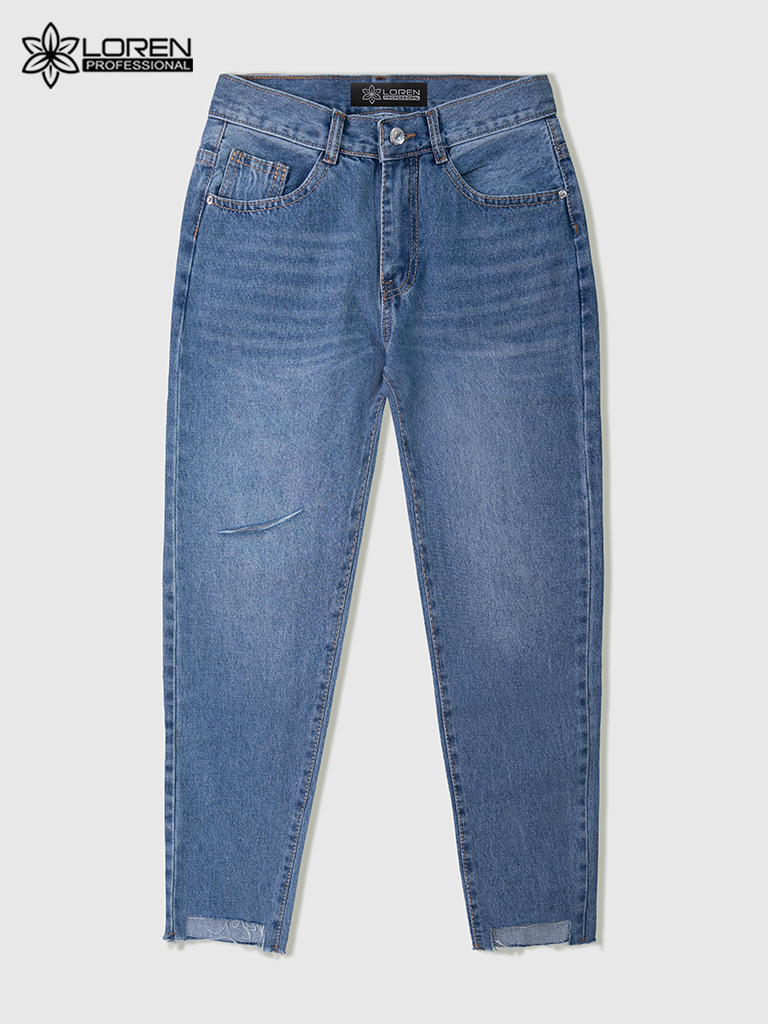 Quần jean baggy LOREN rách tua B51036