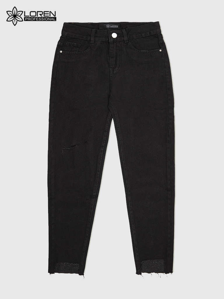 Quần jean baggy LOREN rách tua B51036