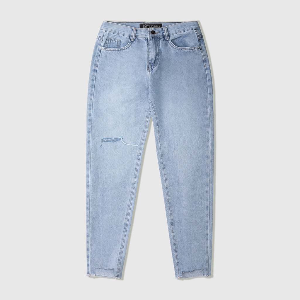 Quần jean baggy LOREN rách tua B51036