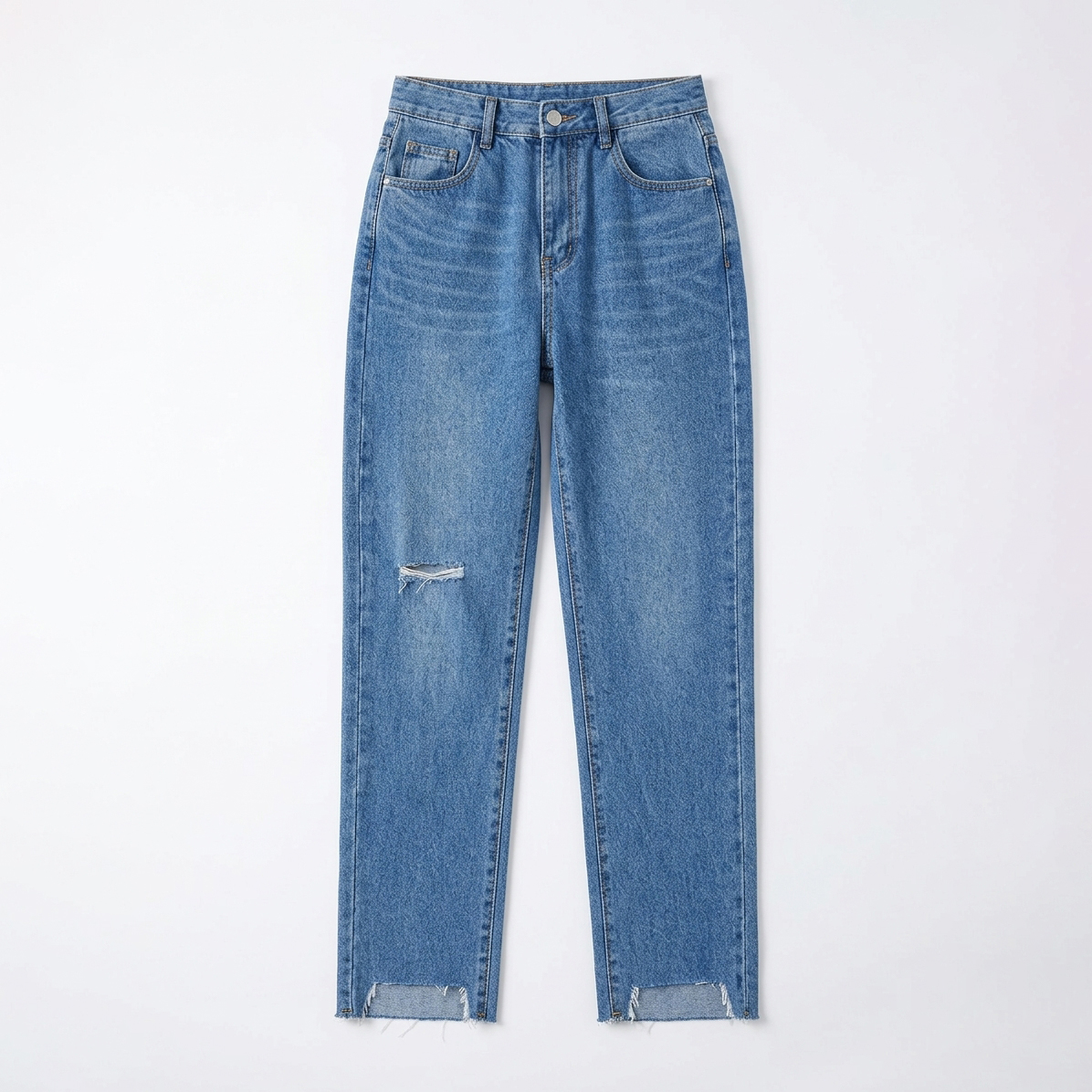 Quần jean baggy LOREN rách tua B51036