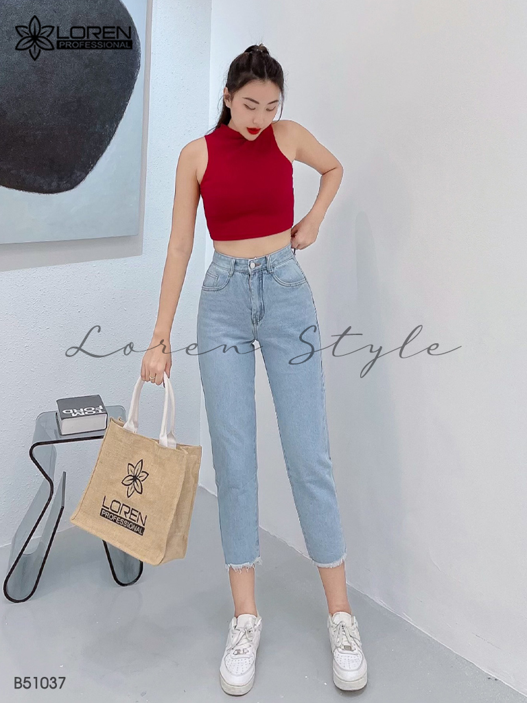 Quần jean baggy LOREN tua B51037