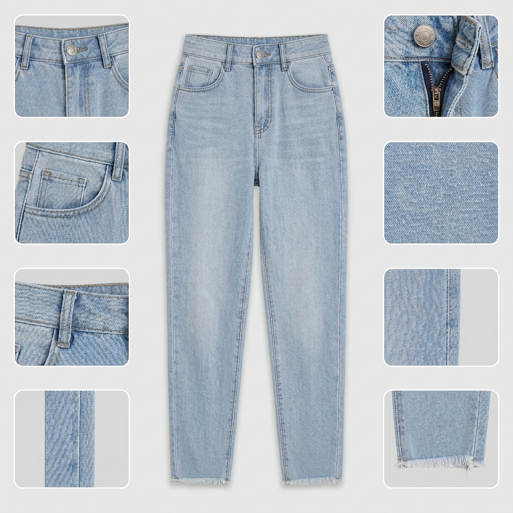 Quần jean baggy LOREN tua B51037