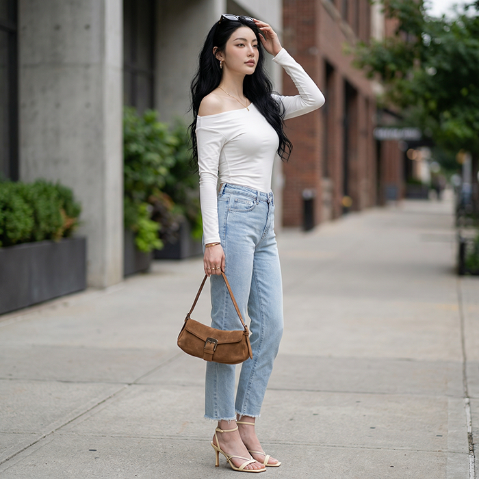 Quần jean baggy LOREN tua B51037