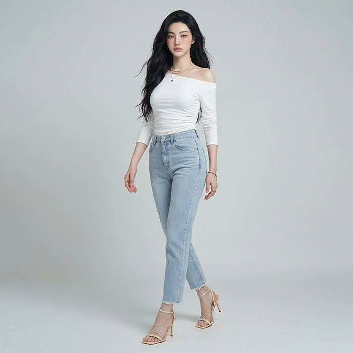 Quần jean baggy LOREN tua B51037