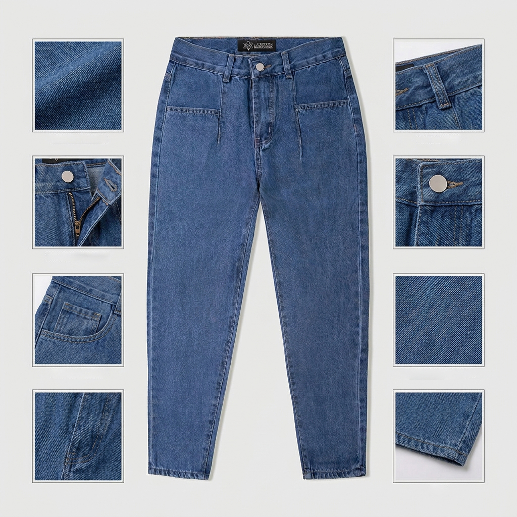 Quần jean baggy LOREN trơn kiểu túi B51038