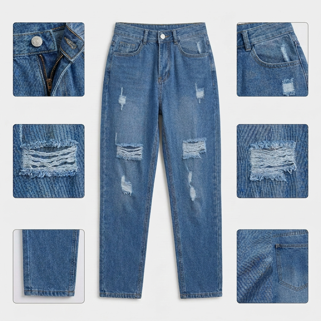 Quần jean baggy LOREN rách B51039