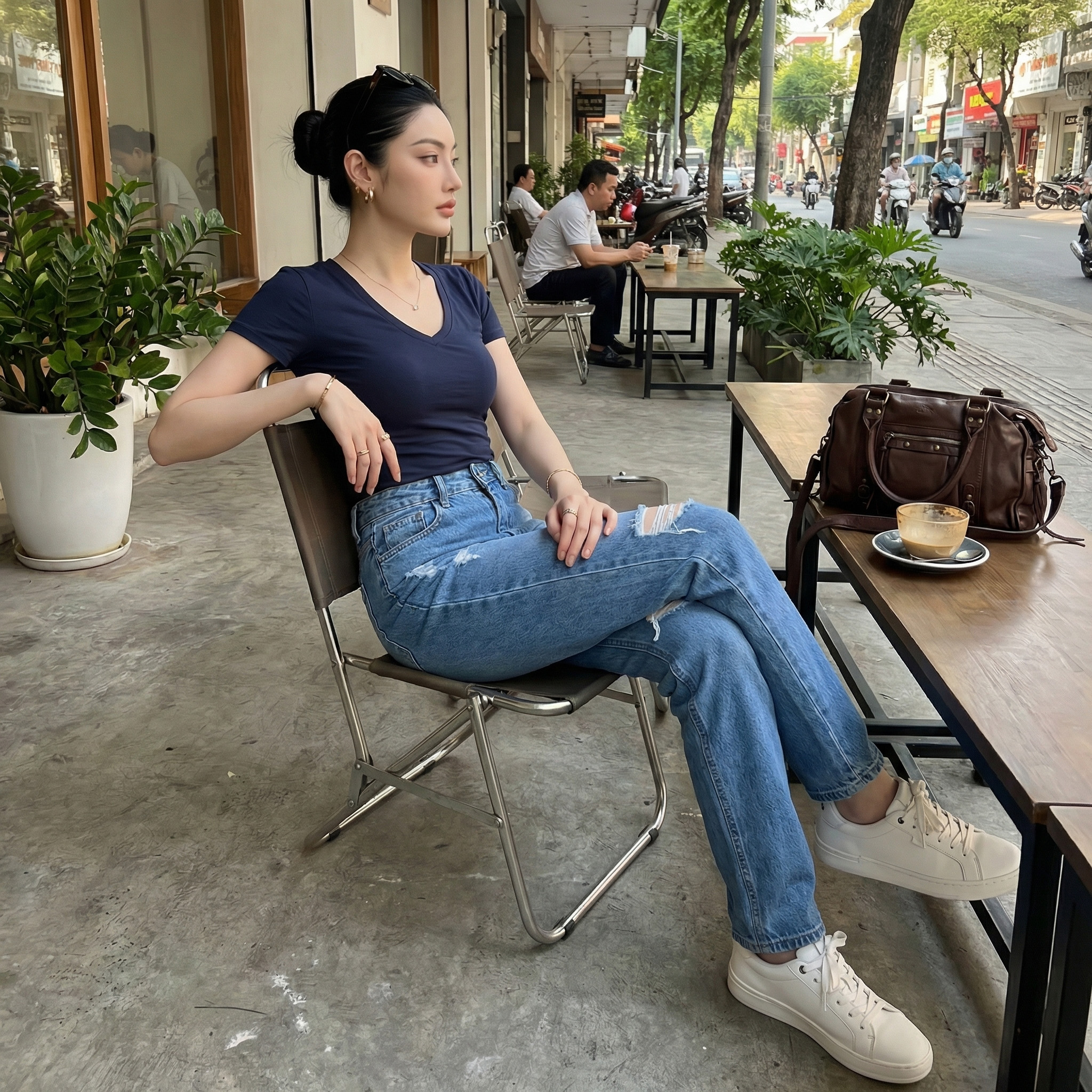 Quần jean baggy LOREN rách B51039