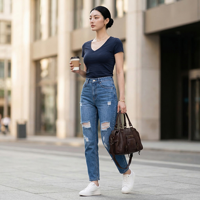 Quần jean baggy LOREN rách B51039