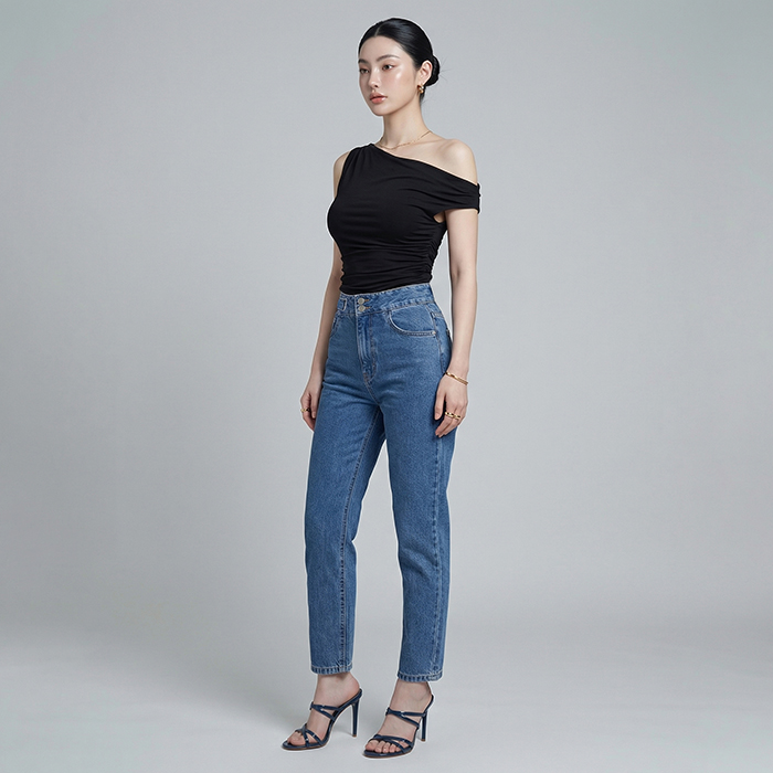 Quần jean baggy LOREN lưng kiểu B51040