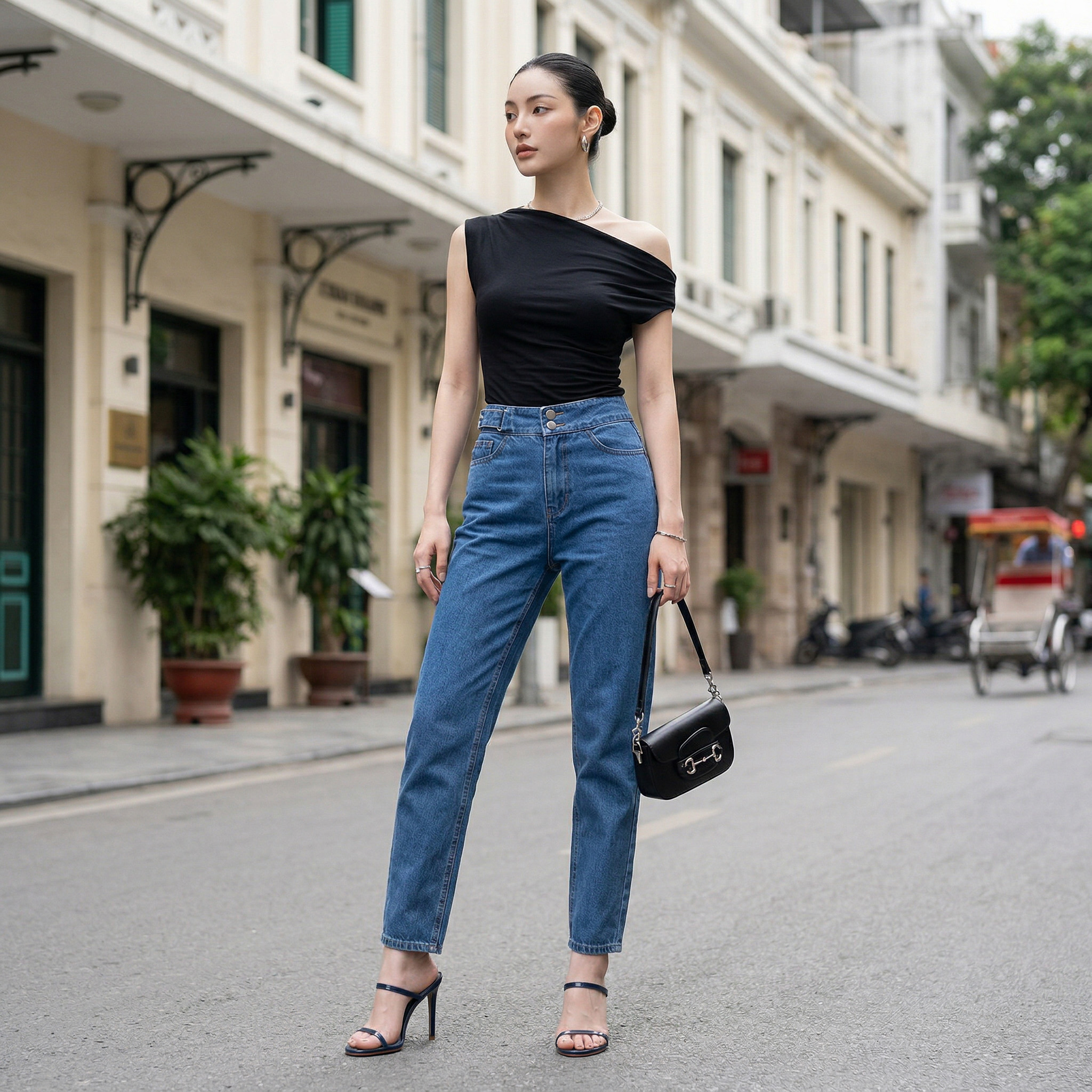 Quần jean baggy LOREN lưng kiểu B51040
