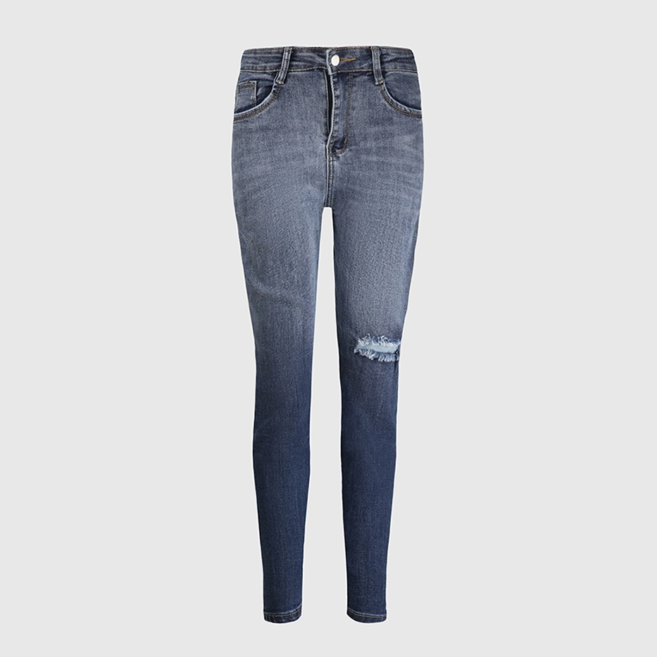 Quần jean nữ skinny LOREN lửng rách gối B51042