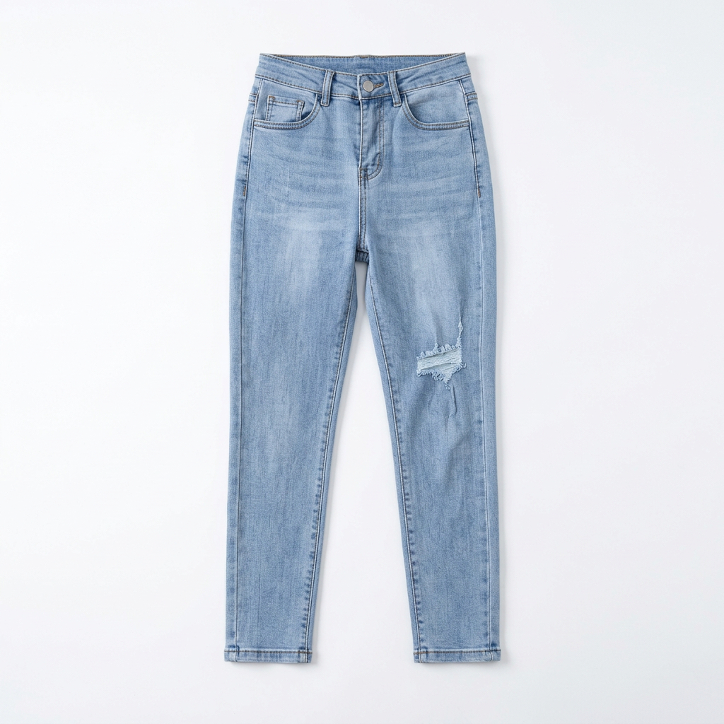 Quần jean nữ skinny LOREN lửng rách gối B51042