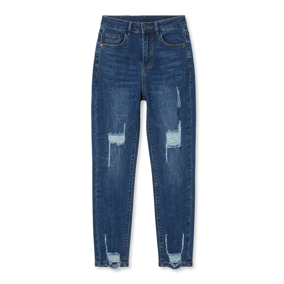 Quần jean nữ skinny LOREN lửng wash rách ống B51043