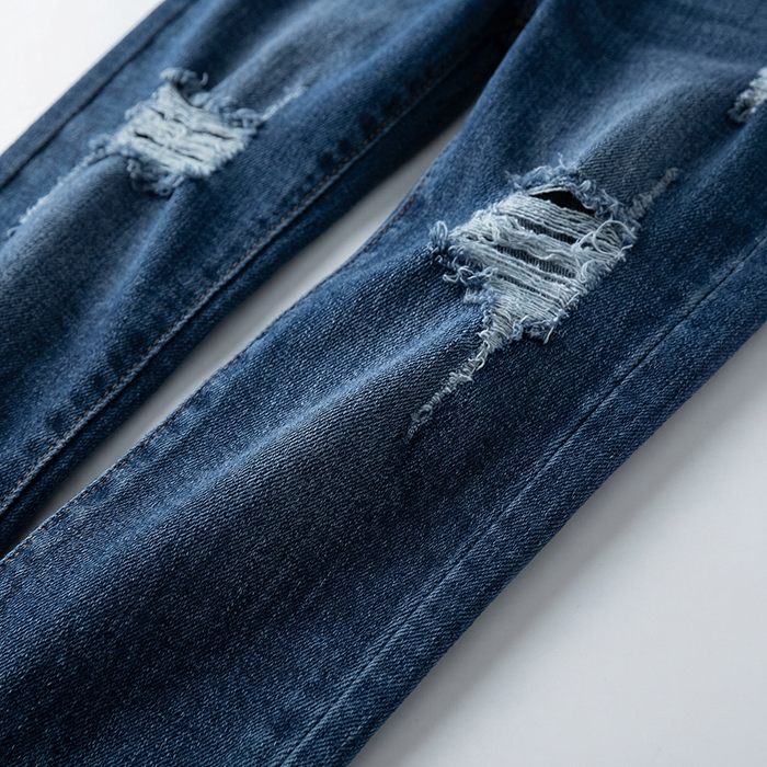 Quần jean nữ skinny LOREN lửng wash rách ống B51043