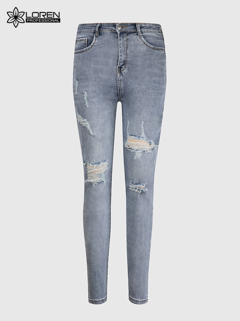 Quần jean nữ skinny LOREN wash rách B51044