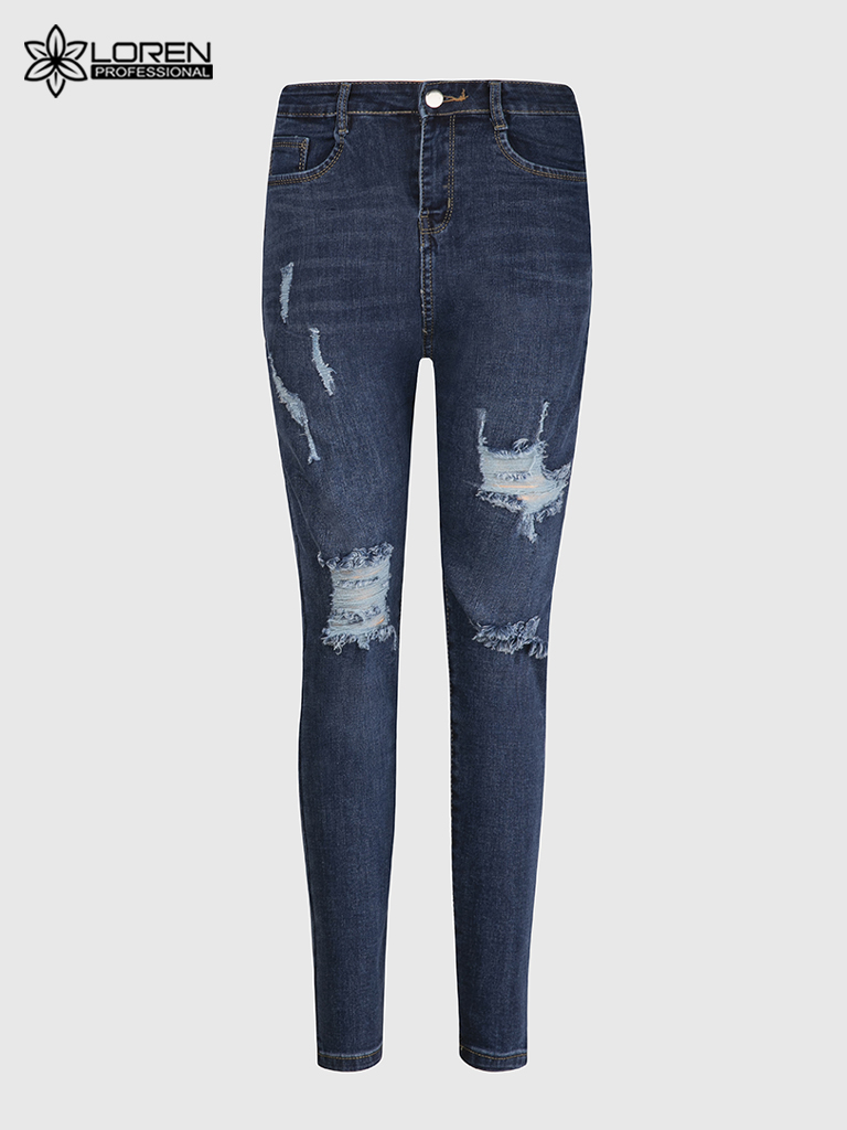 Quần jean nữ skinny LOREN wash rách B51044