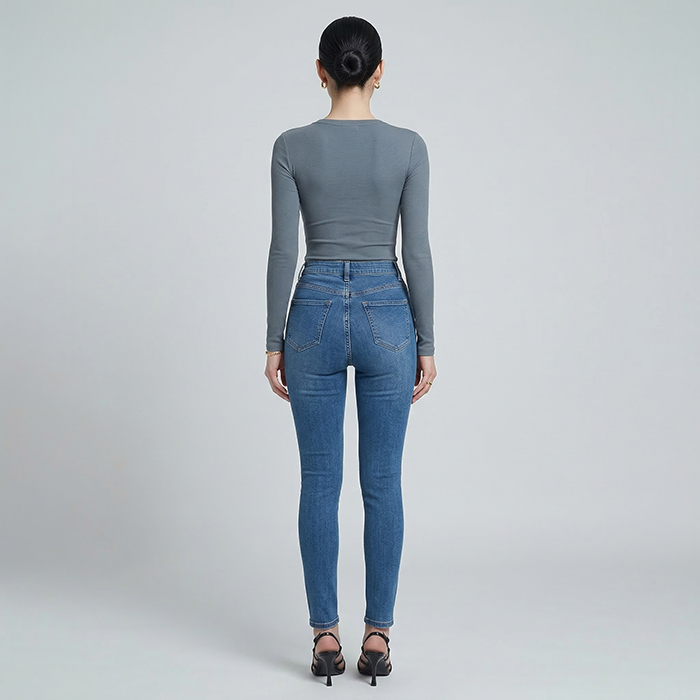 Quần jean nữ skinny LOREN wash rách B51044