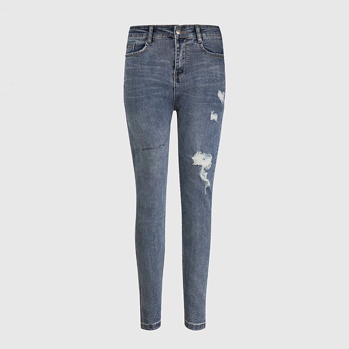 Quần jean nữ skinny LOREN wash rách gối B51045