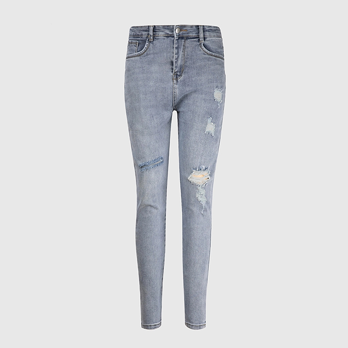 Quần jean nữ skinny LOREN wash rách gối B51045