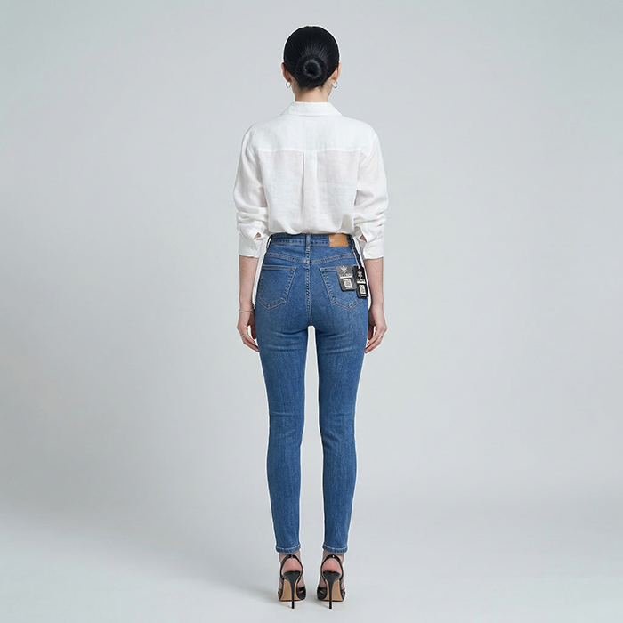 Quần jean nữ skinny LOREN wash rách gối B51045