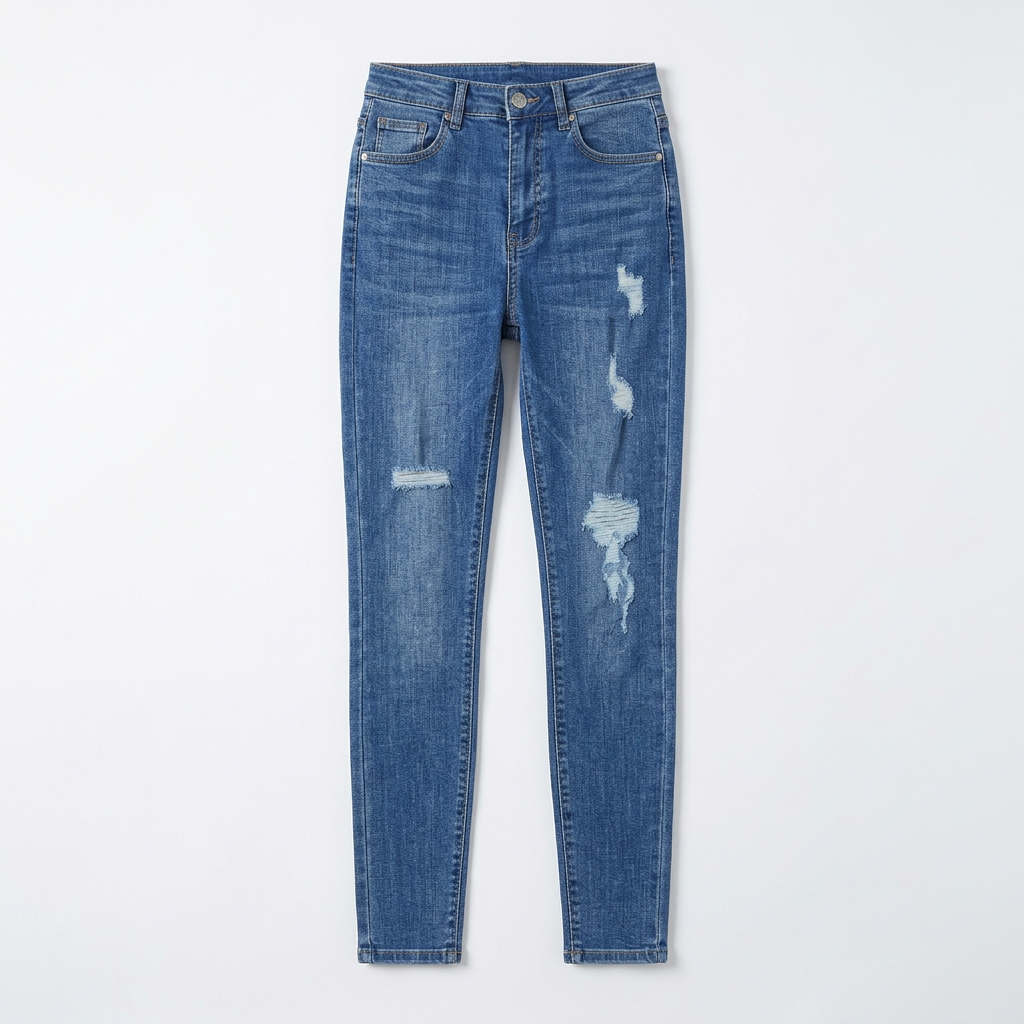 Quần jean nữ skinny LOREN wash rách gối B51045