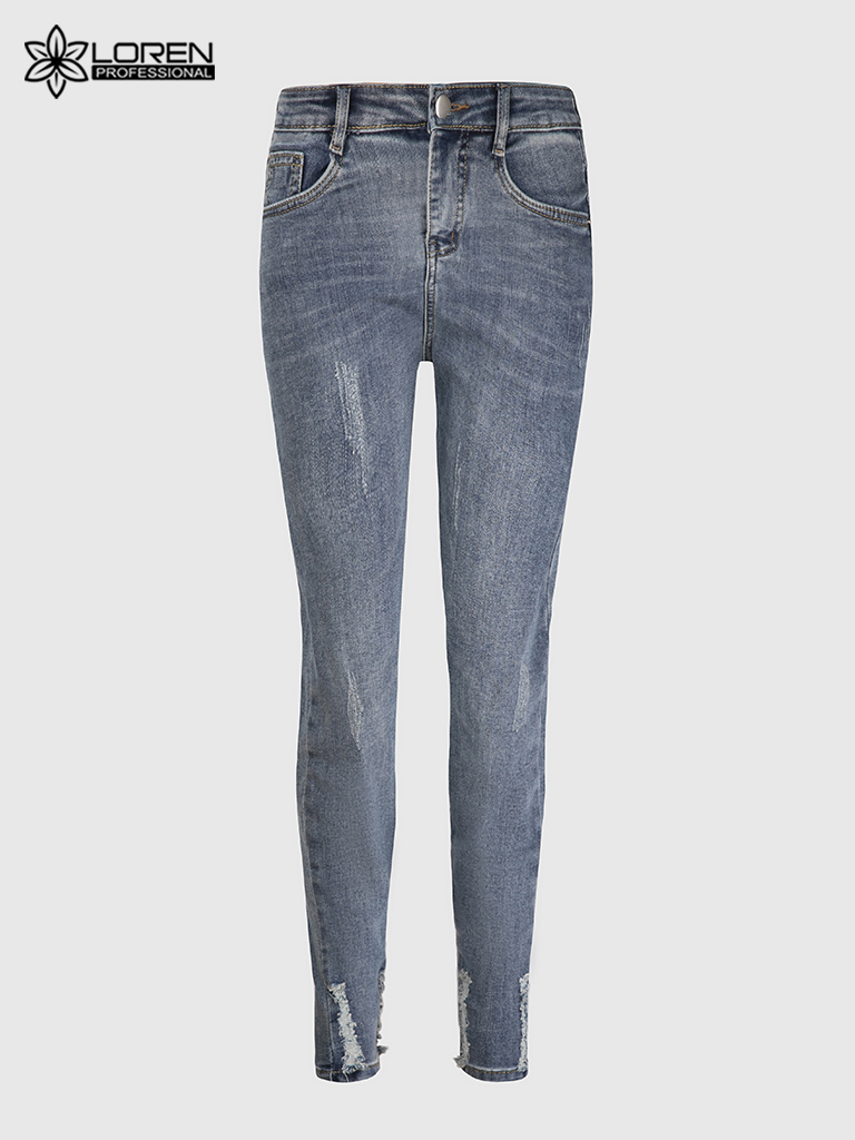 Quần jean nữ skinny LOREN lửng wash lai B51050