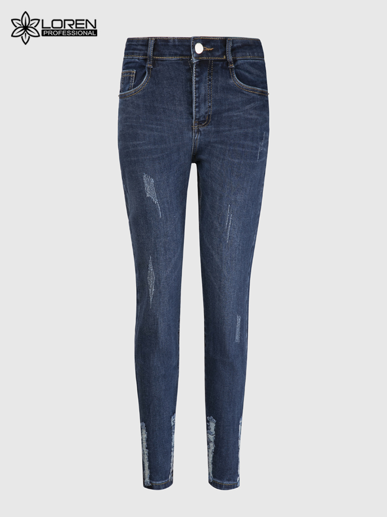 Quần jean nữ skinny LOREN lửng wash lai B51050