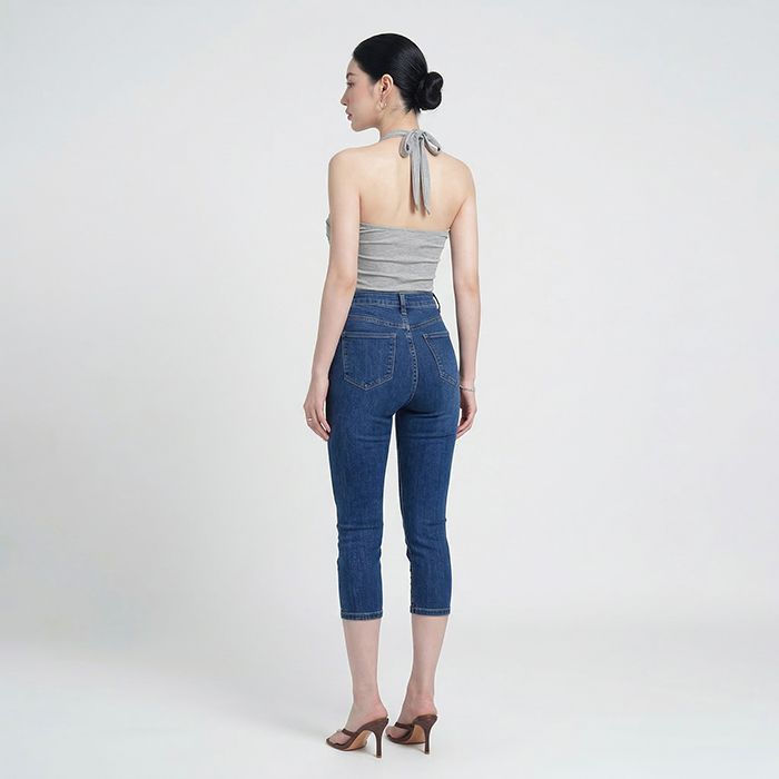 Quần jean nữ skinny LOREN lửng wash lai B51050
