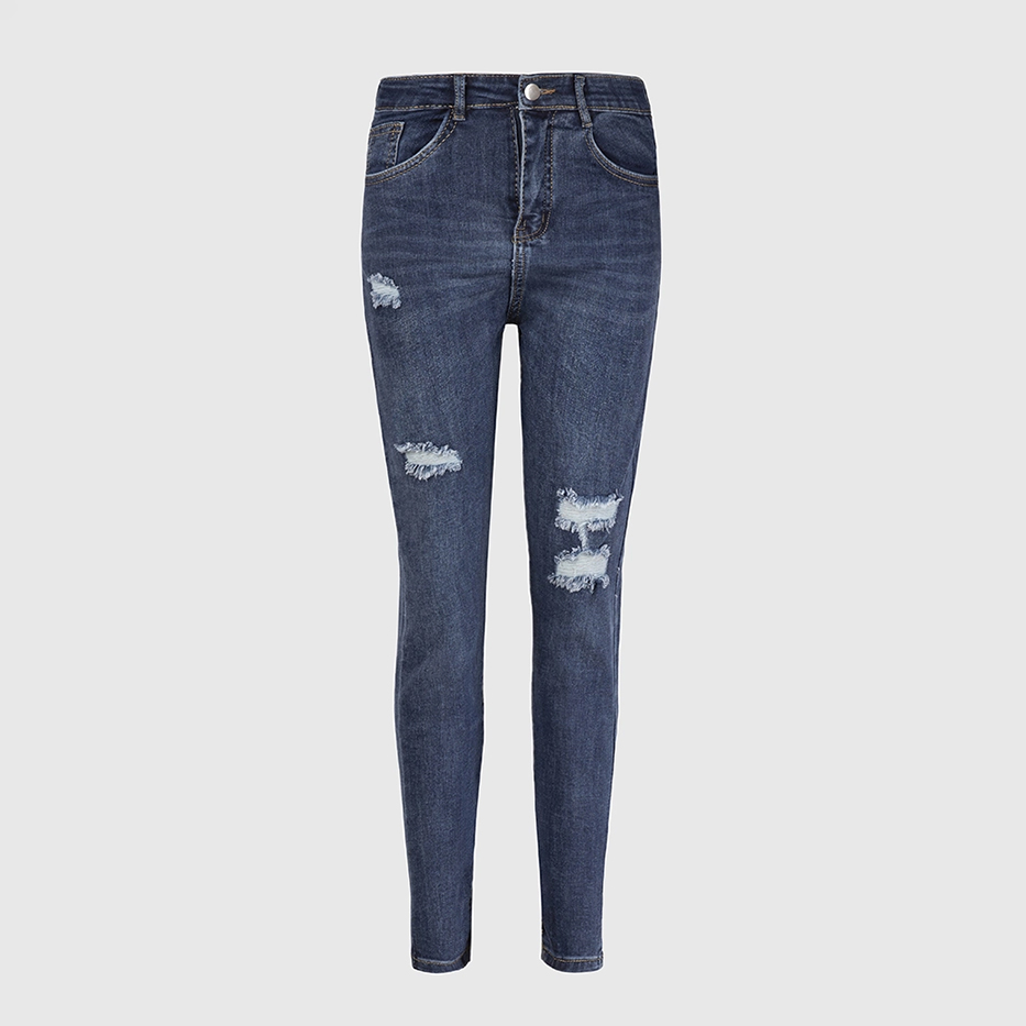 Quần jean nữ skinny LOREN lửng rách gối B51051
